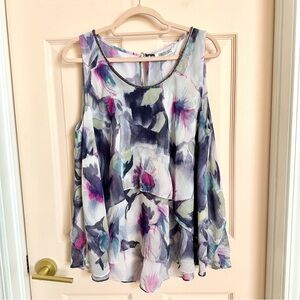 Purple floral Jennifer Lopez flowy top